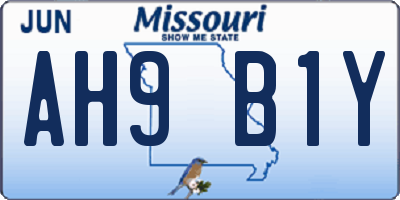 MO license plate AH9B1Y