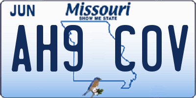 MO license plate AH9C0V