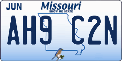 MO license plate AH9C2N