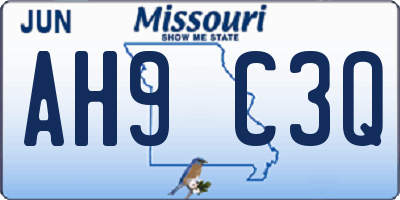 MO license plate AH9C3Q