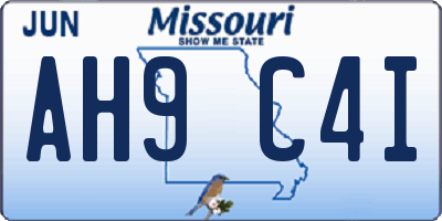 MO license plate AH9C4I