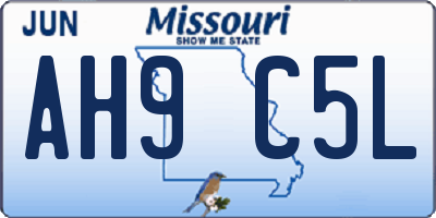 MO license plate AH9C5L