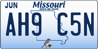 MO license plate AH9C5N