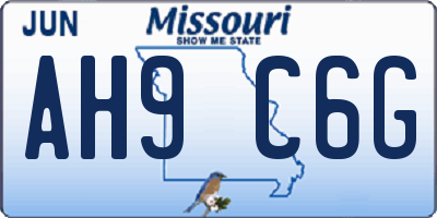 MO license plate AH9C6G