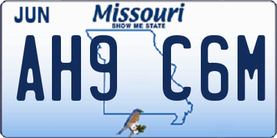 MO license plate AH9C6M