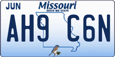 MO license plate AH9C6N