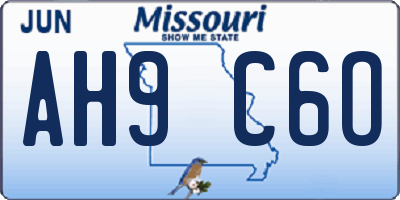 MO license plate AH9C6O