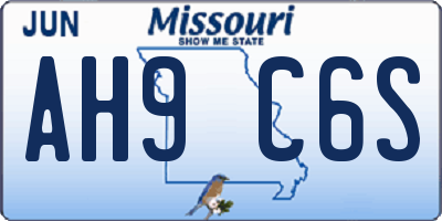 MO license plate AH9C6S