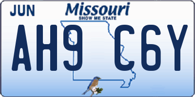 MO license plate AH9C6Y