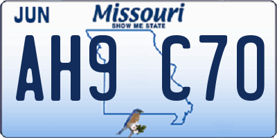 MO license plate AH9C7O