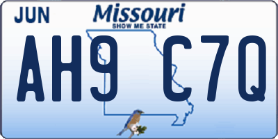 MO license plate AH9C7Q