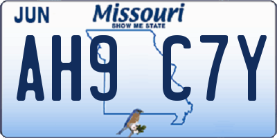 MO license plate AH9C7Y