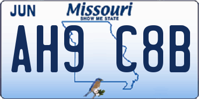 MO license plate AH9C8B