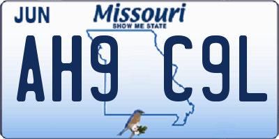 MO license plate AH9C9L