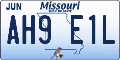 MO license plate AH9E1L