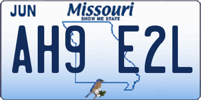 MO license plate AH9E2L