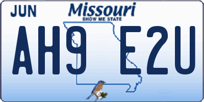MO license plate AH9E2U