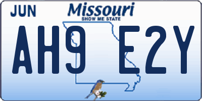 MO license plate AH9E2Y