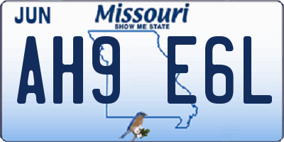 MO license plate AH9E6L