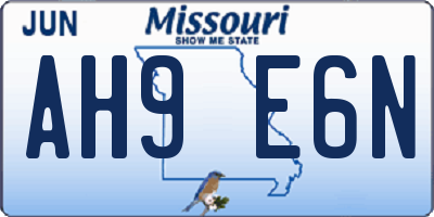 MO license plate AH9E6N