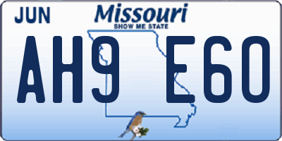 MO license plate AH9E6O