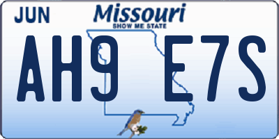 MO license plate AH9E7S