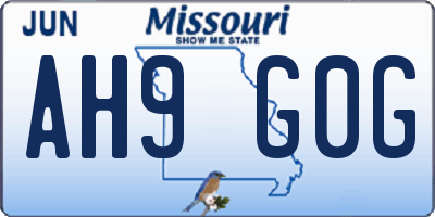 MO license plate AH9G0G