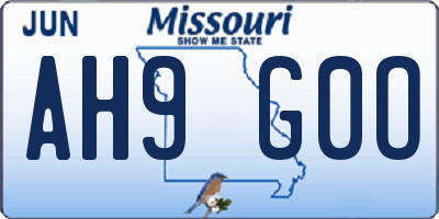 MO license plate AH9G0O