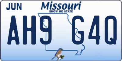 MO license plate AH9G4Q
