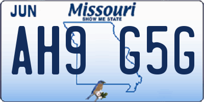 MO license plate AH9G5G