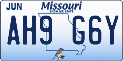 MO license plate AH9G6Y