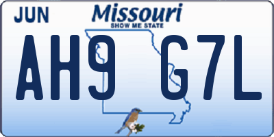 MO license plate AH9G7L