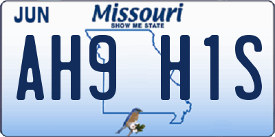 MO license plate AH9H1S