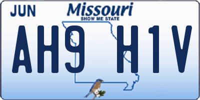 MO license plate AH9H1V