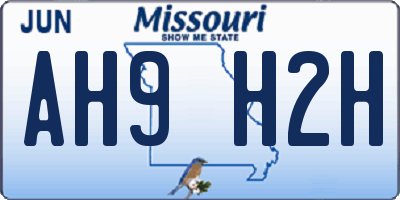 MO license plate AH9H2H