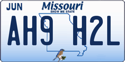 MO license plate AH9H2L