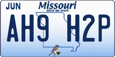 MO license plate AH9H2P