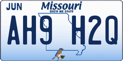 MO license plate AH9H2Q