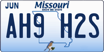 MO license plate AH9H2S