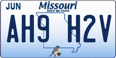 MO license plate AH9H2V