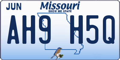 MO license plate AH9H5Q