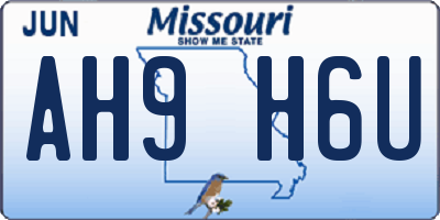 MO license plate AH9H6U