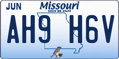 MO license plate AH9H6V