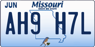 MO license plate AH9H7L