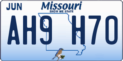 MO license plate AH9H7O