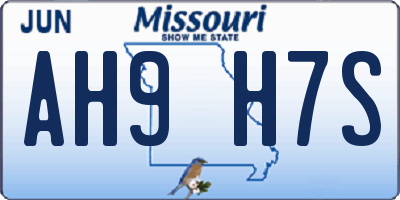 MO license plate AH9H7S