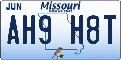 MO license plate AH9H8T