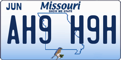 MO license plate AH9H9H