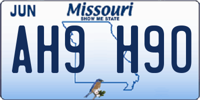MO license plate AH9H9O