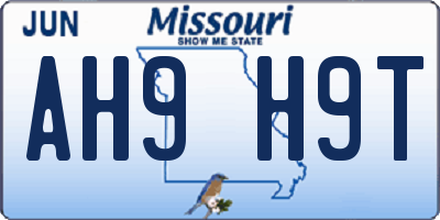 MO license plate AH9H9T